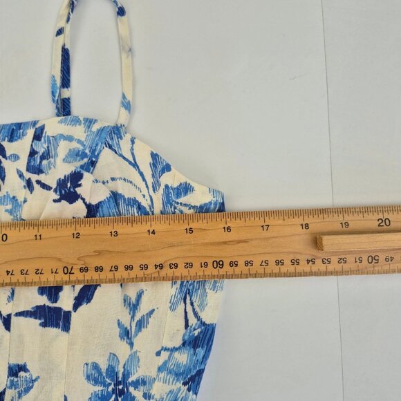 H&M brand women's white printed cotton summer mid-length dress - Picture 4 of 6